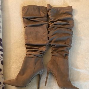 Knee high tan boots